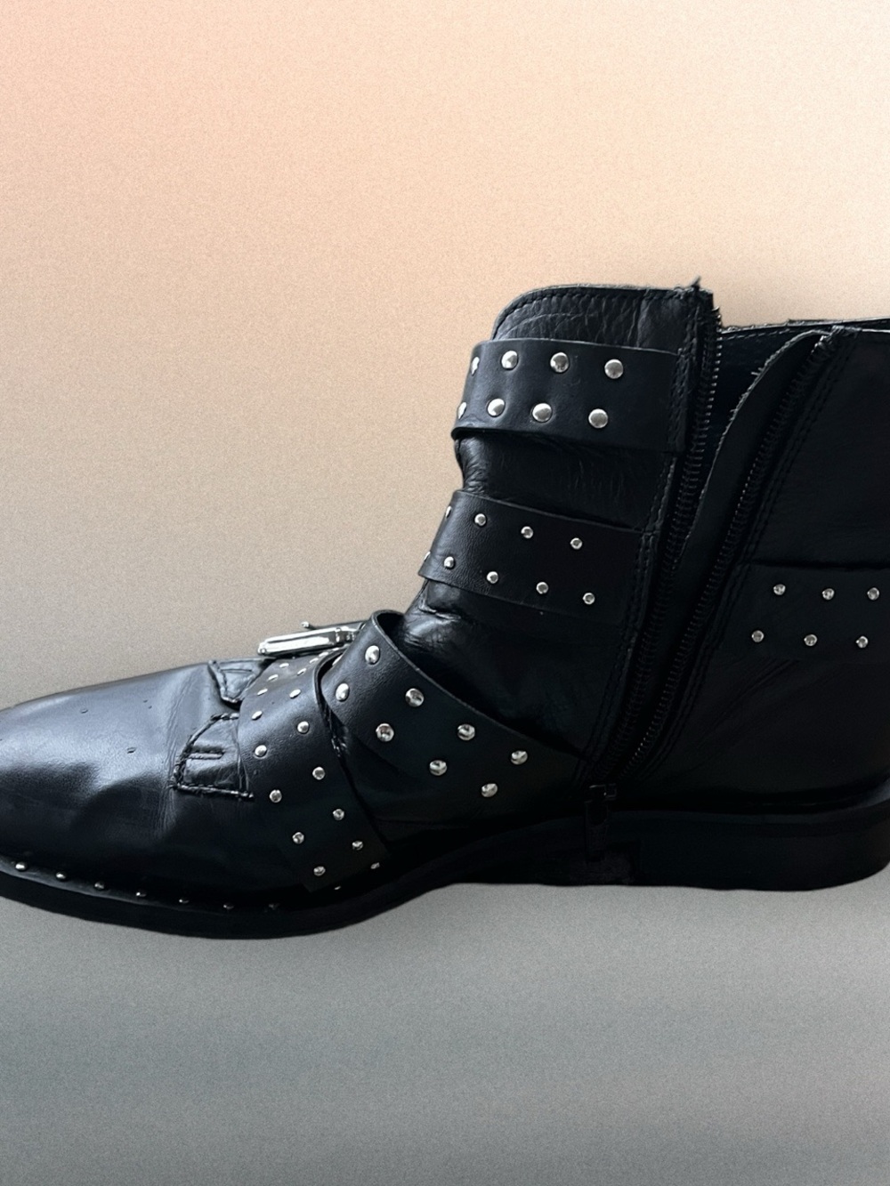 Studded leather boots